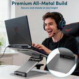 Ergonomic Adjustable Laptop Stand for Desk - Height Up to 20" Portable Computer Laptop Riser Holder