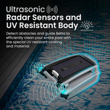 Betta SE Plus - Solar-Powered Robotic Pool Skimmer with 24/7 Continuous Cleaning Power, Dual Charging Options, Twin Salt Chlorine Tolerant Motors, and Shallow Water Safeguard