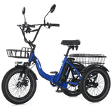 NARRAK Electric Tricycle for Adults,Fat Tire Folding Electric Trike,3 Wheels Electric Bicycle Bikes, Peak 700W/1100W Step-Thru Etrike with Removable Battery and Large Basket