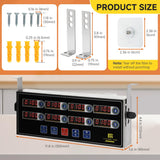 Commercial Kitchen Timers for Cooking, 8 Channel Timer for Commercial Kitchens, Heavy-Duty Loud Alarm Timer for Restaurants, Stainless Steel, LED Technology