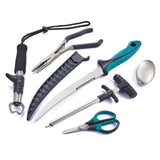 6PCS Fishing Tool Kit, Fishing Pliers, Fish Fillet Knife, Fishing Gripper, Fishing Scissors for Braided line KNINE OUTDOORS