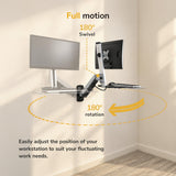 Mount-It! Monitor Wall Mount Arm, Keyboard Tray & CPU Holder, Sit-Stand