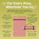 Retrospec Solana Yoga Mat 1/2" Thick w/Nylon Strap for Men & Women - Non Slip Excercise Mat for Yoga, Pilates, Stretching, Floor & Fitness Workouts, Rose Retrospec