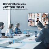 Conference Speaker and Microphone - Bluetooth Speakerphone with Daisy Chain, 360° Omnidirectional Voice Pickup, Echo & Noise Cancellation, Support Wireless Dongle, USB Connection, for Meeting Room