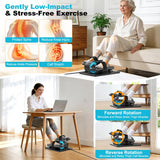 TDH Under Desk Elliptical Machine,Electric Leg Exerciser as Seen on Tv for Seniors Adults,Portable Quiet Pedal Exerciser While Sitting with 12 Adjustable Speed Auto&HR Mode for Home Office (Blue-PRO)