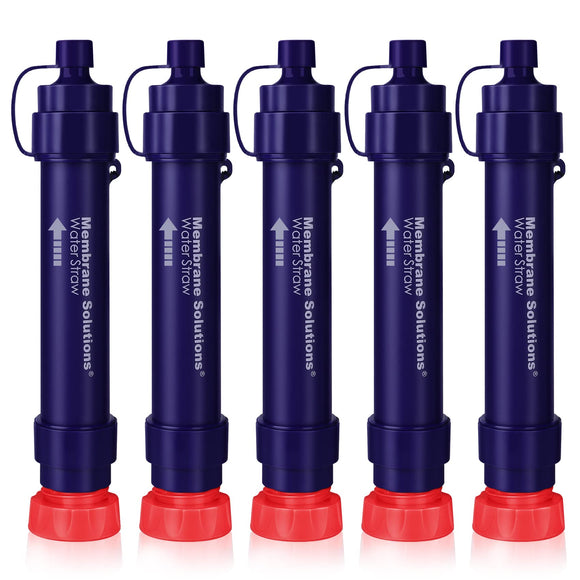 Membrane Solutions Water Filter Straw WS02, Detachable 4-Stage 0.1-Micron Portable Water Filter Camping, 5,000L Water Purifier Survival Gear and Equipment for Hiking Camping Travel and Emergency Membrane Solutions