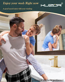KUZOR Single Hole Bathroom Sink Faucet with Pop-Up Drain, Brushed Gold