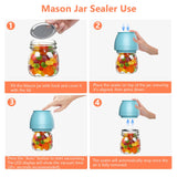 Zivif Electric Mason Jar Vacuum Sealer, Rechargeable Vacuum Sealing Kit for Wide & Regular Mouth Mason Jars, Automatic Jar Sealer for Canning and Food Storage, Includes Lids & Accessories, Blue