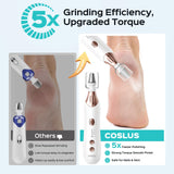 COSLUS C43 Professional Manicure Pedicure Kit, 5-in-1 Electric Nail File for Toenail Hand Feet Care - Wider Grinder for Thick Nails, Cordless, 5 Speed, for Men Women Seniors Home Salon, White (END10)