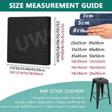 Square Stool Cushion with Ties - Memory Foam Anti Slip Seat Cushion