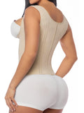 YIANNA Waist Trainer for Women Tummy Control Underbust Hourglass Corset Waist Cincher Vest Sport Girdle Postpartum Faja Body Shaper with Zipper and Hooks, YA7293-Beige-XL