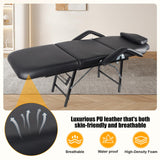 Roixeeds Portable Tattoo Chair, Adjustable Massage Facial Table Bed with Storage Bag, 73 Inch Mobile Spa Chair for Salon Beauty Spa, Folding Spa Bed Table with Adjustable Split Legs, Black (Black)
