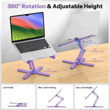 OMOTON LA10 360° Rotating Laptop Stand Riser Foldable for Desk, Purple