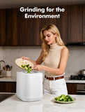 Electric Composter for Kitchen, 4L Countertop Compost Bin with Auto-Cleaning, Smart Home Indoor Food Waste Disposer Machine, Odorless for Kitchen, Low Noise, Transforms Waste in 3-8 Hours(White)