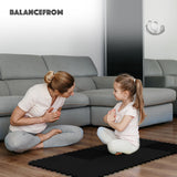 BalanceFrom 6 Piece Foam Floor Mat Puzzle Tiles, 1/2” Thick, 24 Sq Ft, Black BalanceFrom