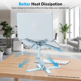 OMOTON LA10 360° Rotating Laptop Stand Riser Foldable for Desk, Sky Blue