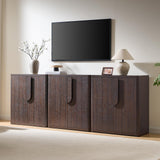 93.42'' Sideboard Buffet Cabinet W/Storage, Modern Accent Cabinets W/Curved Handles & Adjustable Shelves