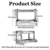 QIUHTR Stainless Steel 2-Tier Dish Drying Rack with Utensil Holder and Drainboard,Small Dish Rack for Kitchen Counter,for Plates, Bowls, and Pots(21.9 * 13")