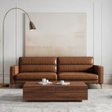 NessCarsti 86" Mid-Century 3-Seater PU Leather Sofa with High-Density Foam