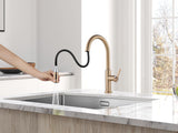 AguaStella AS31CPB Champagne Bronze Kitchen Sink Faucet with Pull Down Sprayer Single Handle