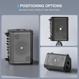 200W High-Power Karaoke Machine with 5-Channel Mixer, Premium Voice Amplifier/PA System, Portable Bluetooth Speakers with 2 Wireless Mics for Busking, Party, Outdoor, Classroom, Singing, Guitar Amp