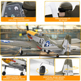 volantexrc Brushless 4CH RC Plane P51D Mustang 500mm Remote Control Airplane Fighter RTF with 6-Axis Gyro, 3 Modes & Aerobatics, 2.4GHz Radio Controlled Aircraft for Beginners & Adults