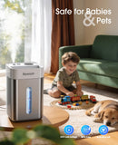 4.6L/1.2Gal Stainless Steel Humidifier for Bedroom, Top Fill Ultrasonic Cool Mist Humidifier Dishwasher Safe, Ultra-Low Noise, Sleep Mode, Humidifiers for Baby Nursery, Office & Indoor Plants