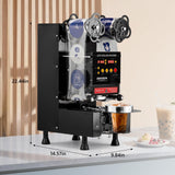 ROVSUN Cup Sealing Machine, Fully Automatic Cup Sealer Machine 500-650 Cups/H, Electric Cup Sealing Machine 88/89/90/95mm with LCD Digital Control, Cup Sealer for Bubble Milk Tea Coffee, Black