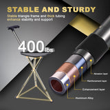 BigAlex Alloy Folding Cane with Seat, Lightweight Adjustable Walking Cane with Seat, Cane Seat with LED for Woman/Man, Comfortable Handle and 3 Non-Slip Legs, Walking Stick for Seniors,Black