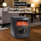 EdenPURE Classic CopperPLUS Infrared Heater — 1500 W Energy-Efficient Zone Heater for Large Rooms up to 1000 sq ft — Quiet Operation, Cool-Touch Safety, Portable Comfort for Home, Bedroom or Office