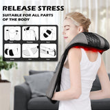 Neck Back Massager Pillow 3D Kneading with Heat for Shoulder, Lower Back, Foot, Leg Muscles Pain Relief Relax in Car Office and Home (Gray) Blue Elf