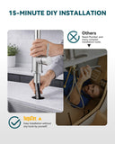 Hiqufet Kitchen Faucet with Pull Down Sprayer, Single Handle High Arc Kitchen Sink Faucet, Lead-Free Stainless Steel Modern Rv Bar Sink Faucets (Brushed Nickel)