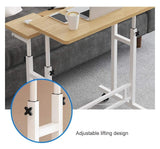 C-Shaped Bedside Laptop Desk with Adjustable Height, Mobile Rolling Table with Castors, Overbed Desk for Home Office, Reading, and Coffee(Black)