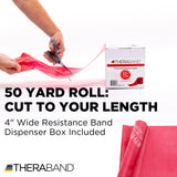 Theraband 11727 Non-Latex Professional Elastic Stretch Band for Upper & Lower Body Exercise Workouts and Physical Therapy, Medium, Red, 50yd Length