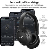 Active Noise Cancelling Headphones, Wireless Over Ear Bluetooth Headphones, 60H Playtime TOZO