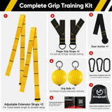 FitBeast Pull Up Ball Grips & Finger Straps Set – Grip Balls for Dead Hangs, Pull Ups, Climbing & Home Gym Training (Yellow)