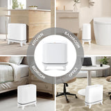 Bathroom Trash Can with Lid, Vacuum Adsorption Small Garbage Can 3.2 Gallon Press Top Lid Trash Bin with Legs