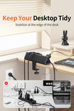 AnnTane Desk Clamp Power Strip USBC, 40W Fast Charging, 10 Ft, Black