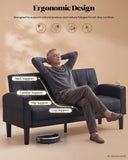 62'' Black faux Leather Tufted Upholstery Loveseat for Living Room