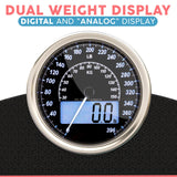 Adamson Hybrid 2-in-1 Analog & Digital Weighing Scale for Body Weight up to 400lbs - Thick Tempered Glass - Extra Large Display - Easy to Read Digital Bathroom Scale - New Version - Black Matrix