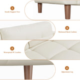 GarveeHome 3-Seater Sofa Couch, 83" Wide Faux Leather Couch with Deep Seats