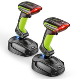 Eyoyo 2-Pack Industrial 2D Wireless Barcode Scanner with Charging Cradle