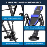 YOLEO Gravity Inversion Table for Back Pain Relief 2026 New Inversion Table w/Lumbar Support Easy to Assemble Back Stretcher Machine 300 lbs (Grayish Blue)