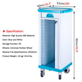 Bsetain Utility Cart Organizer Service Cart ABS Medical Hanging Filing Cabinet with Locking Wheels & Drawer - Large Rolling File Carts