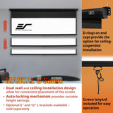 Elite Screens Manual Pull Down Projector Screen 120-INCH Home Movie Cinema Gaming Office Presentation, ISF Certified, Auto-Lock Mechanism, 4K / 8K 3D Ultra HDR HD Ready, M120H