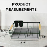 AI CRAFTS Dish Drying Rack with Stone Drying Mat - Dish Strainers for Kitchen Counter - Quick Absorption, Space Saving