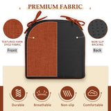 Wellsin Chair Cushions for Dining Chairs 6 Pack - Kitchen Chair Cushions with Ties and Non-Slip Backing