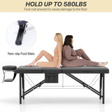 KCC Memory Foam Massage Table Premium Portable Foldable Massage Bed Height Adjustable, 84 Inches Long 28 Inchs Wide Home Salon Spa Bed Tattoo Table with Accessories &Carrying Case, Easy Set Up
