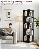5-Tier Rotating Bookshelf Tower, 360° Spinning Modern Book Storage Bookcase, Stable Display Corner Book Shelf for Kids Room
