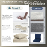 Water-Resistant & Fade-Resistant Patio Furniture Cushions with Removable Cover Deep Seat & Back Cushion